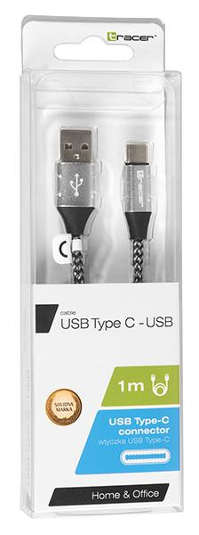 Miniatyrbild 2 av 3: Tracer TRAKBK46266 USB-kablar USB 2.0 1 m USB C USB A Svart, Blå, Silver