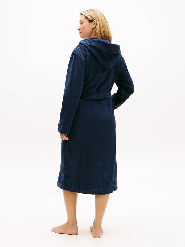Tommy Hilfiger Essential Flag Embroidery Hooded Bathrobe Puuvilla