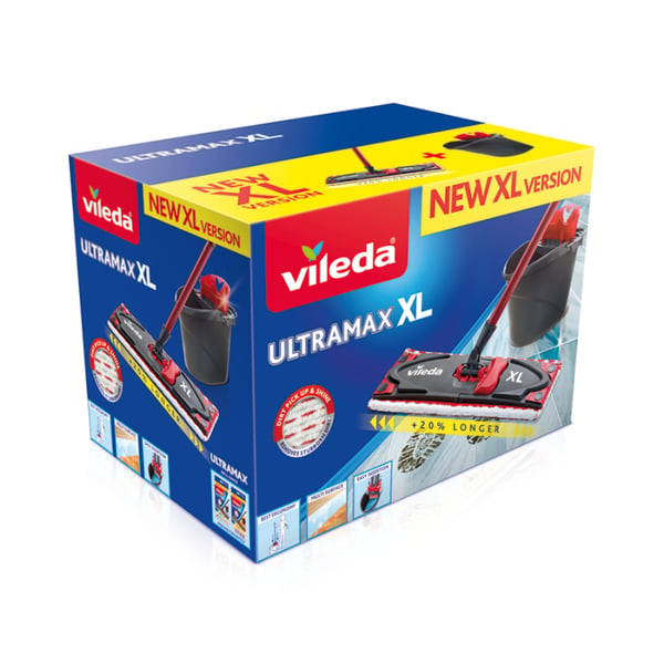 Miniatyrbild 1 av 4: Vileda Ultramax XL Box moppar Torr&våt Mikrofiber Svart, Röd
