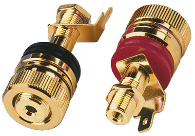 Monacor BP-520G kabelsamler speaker terminals Guld