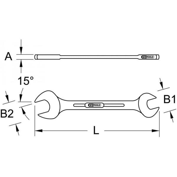 Miniatyrbillede 2 af 2: KS Tools 963.705 åben svensknøgle
