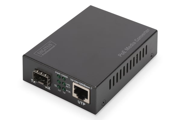 Miniatyrbillede 1 af 6: DIGITUS Gigabit PoE mediekonverter, RJ45 / SFP, PSE