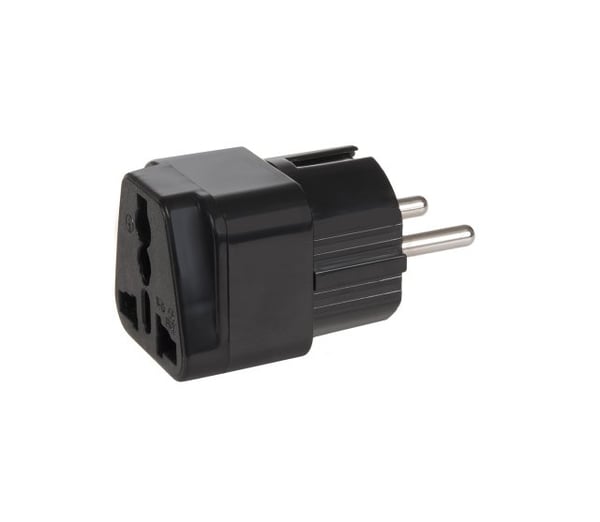 Maclean MCE155 pistorasia-adapteri NEMA 5-15P Tyyppi E (FR) Musta