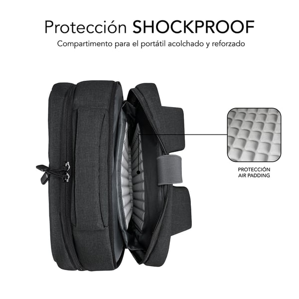 SUBBLIM MOCHILA TRAVELLER AIR PADDING 15.6'' GREY ryggsäckar Fritidsryggsäck Grå Polyester