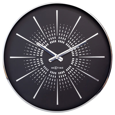 NeXtime Excentric Mekanisk ur Cirkel Sort, Sølv