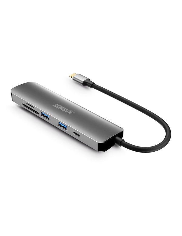 Pikkukuva 1 / 6: Urban Factory MHC45UF kannettavien tietokoneiden telakka ja porttitoistin Langallinen USB 3.2 Gen 1 (3.1 Gen 1) Type-C Harmaa