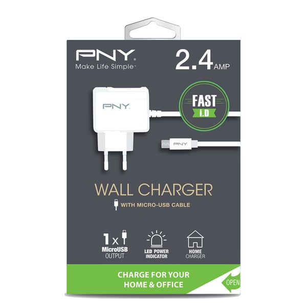 PNY P-AC-UU-WEU01-RB oplader til mobil enhed Smartphone, Tablet Hvid Vekselstrøm Indendørs