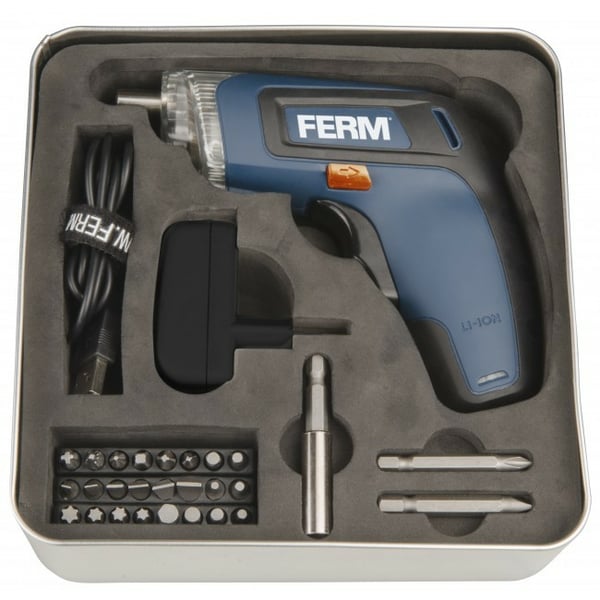 Ferm CDM1132 elektrisk skruetrækker & slagbor Sort, Blå