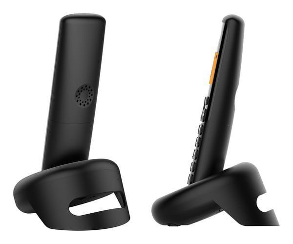 Alcatel E160 DECT-telefon Namn och uppringnings-ID Svart