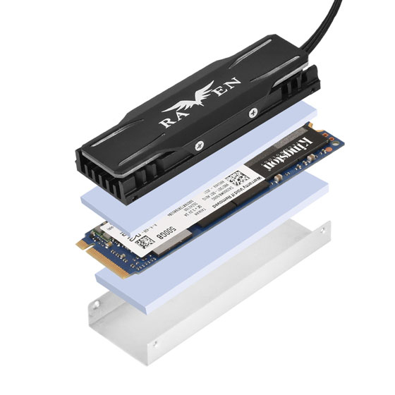Silverstone TP03-ARGB SSD-asema Jäähdytyslevy/jäähdytin Musta 1 kpl