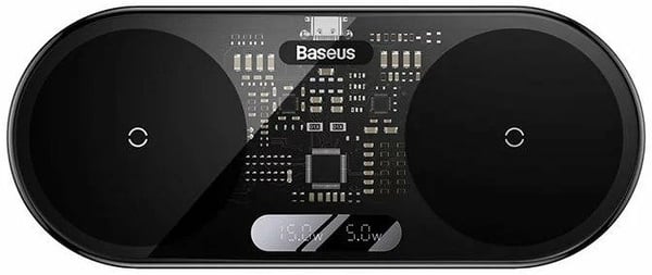 Baseus 2In1 20W Digital Led Display Hörlurar, Headset, Smartphone Svart USB Trådlös laddning inomhus