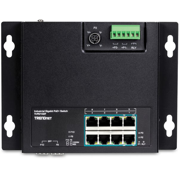 Trendnet TI-PG102F netværksswitch Gigabit Ethernet (10/100/1000) Strøm over Ethernet (PoE) Sort