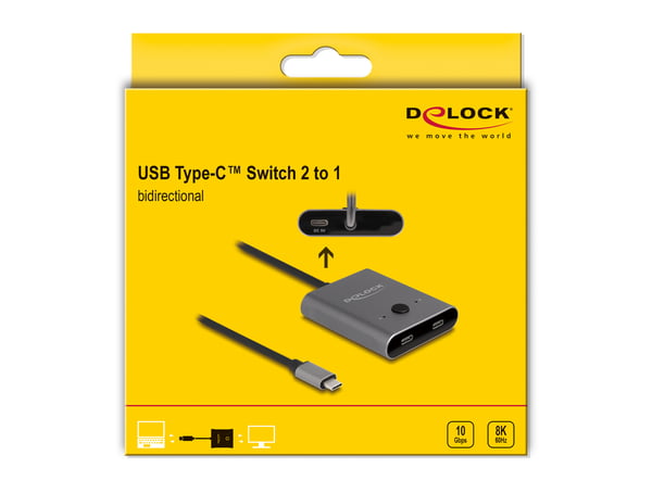 DeLOCK 11500 interface hub USB 3.2 Gen 2 (3.1 Gen 2) Type-C 10000 Mbit/s Grå