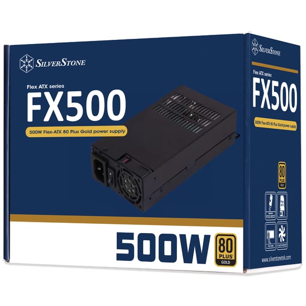 Silverstone FX500 strömförsörjningsenheter 500 W 20+4 pin ATX Flex ATX Svart