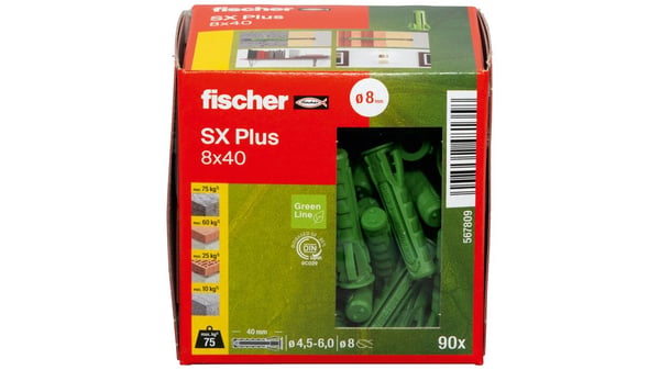 Fischer 567809 ruuviankkuri ja seinätulppa 90 kpl Muuriankkuri 40 mm