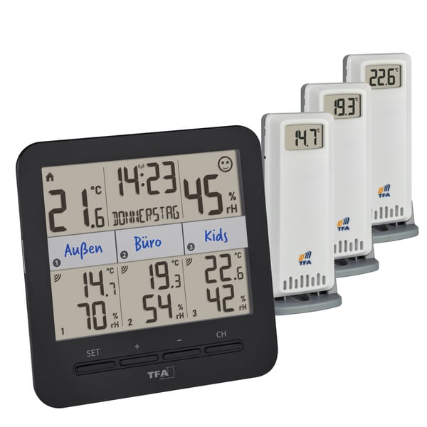 TFA-Dostmann 30.3075.01 hygrometer & psycrometer Indendørs Elektronisk hygrometer Sort