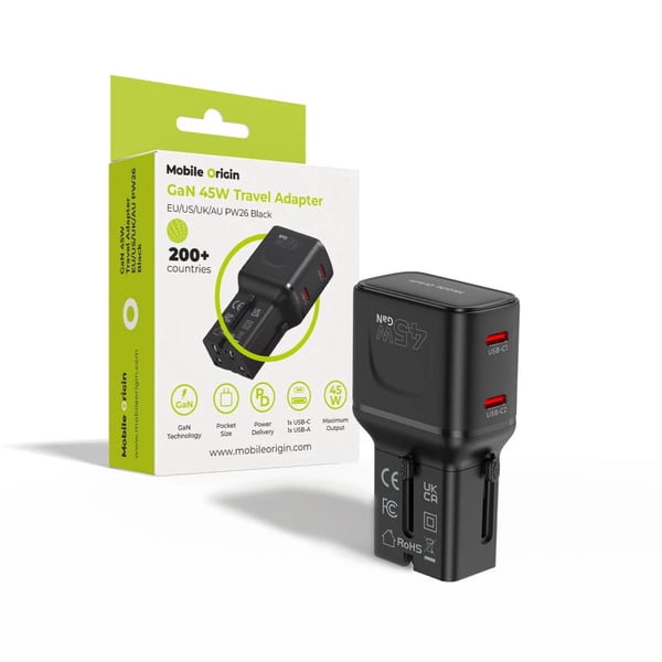 Miniatyrbillede 5 af 11: Mobile Origin MO-PW26-BLK oplader til mobil enhed Universel Sort Vekselstrøm Hurtig opladning Indendørs