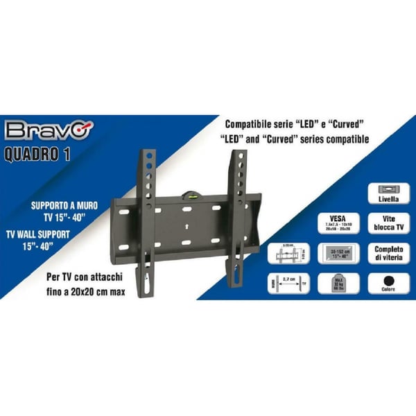Bravo 92402632 tv-beslag 101,6 cm (40") Sort