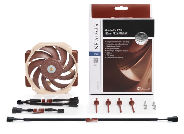 Miniatyrbild 3 av 6: Noctua NF-A12X25R PWM Datorväska Fan 12 cm Beige, Brun