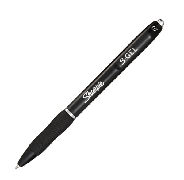 Sharpie S-Gel Indragbar gelpenna Svart 12 styck