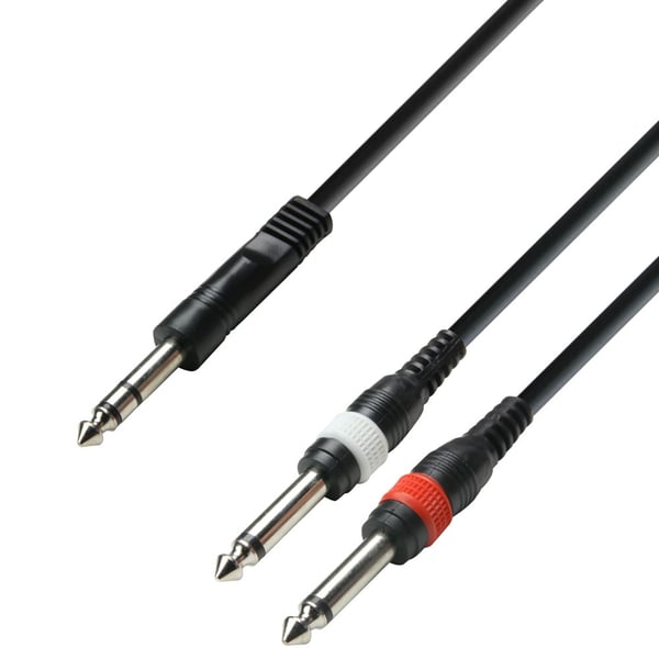 adam hall K3 YVPP 0300 lydkabel 3 m 6.35mm TRS Sort