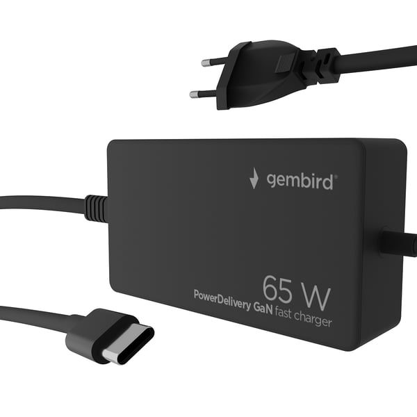 Gembird NPA-AC-PDQC65-01 mobilladdare Universal Svart Snabb laddning inomhus