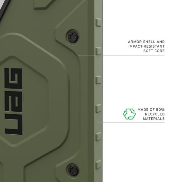 Miniatyrbillede 9 af 9: Urban Armor Gear Pathfinder mobiltelefon etui 17,5 cm (6.9") Cover Oliven, Grøn