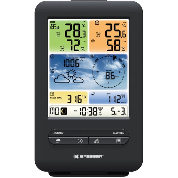 Miniatyrbillede 3 af 5: Bresser Optics 7002585 digital vejrstation Sort LCD Batteri Wi-Fi