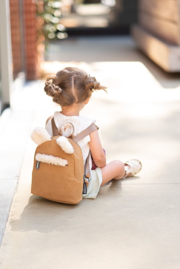 Childhome My First Bag Suede Look reppu Arkireppu Beige Nailon, Polyesteri, Polyuretaani