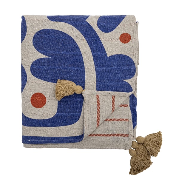 Bloomingville Eviaya sengetæppe 160 x 130 cm Bomuld, Polyester, Viskose Flerfarvet