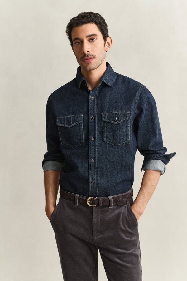 Gant 3263010-989 Skjorta Cut Away-krage Långärmad Bomull, Polyester, Viskos