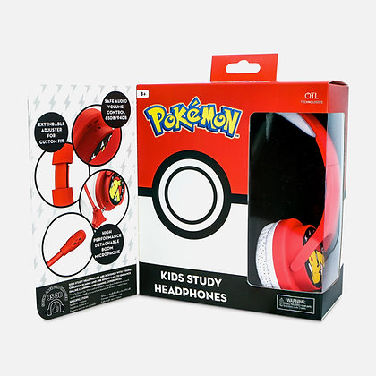 OTL Technologies Pokémon Pikachu Hörlurar Kabel Huvudband Spela Röd, Vit