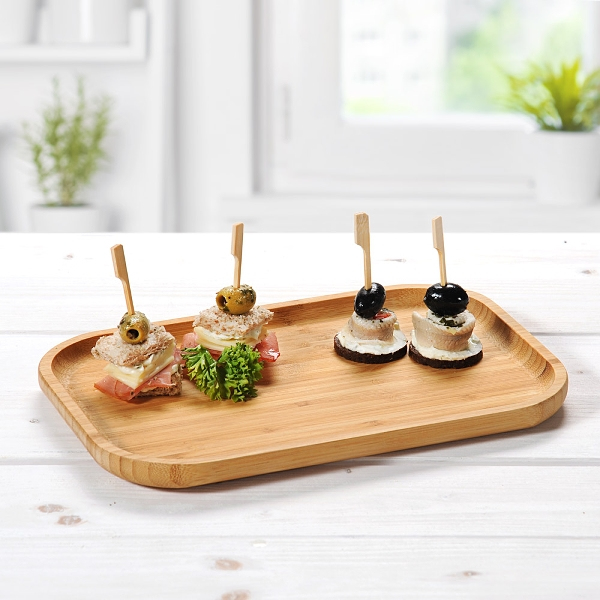 Miniatyrbillede 2 af 2: Kesper 58160 Klassisk serveringsbakke Rektandel Træ