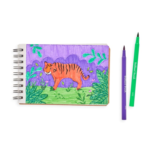 Miniatyrbillede 7 af 9: OOLY Brilliant Brush speedmarker 12 stk Penselspids Sort, Blå, Brun, Blå, Grøn, Lyse Blå, Orange, Lyserød, Lilla, Rød, Violet, Gul