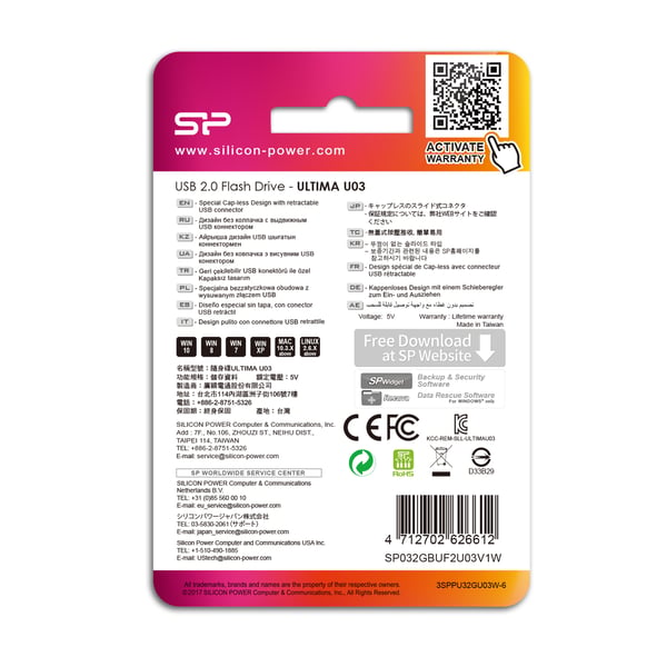 Miniatyrbillede 4 af 6: Silicon Power Ultima U03 USB-nøgle 32 GB USB Type-A 2.0 Hvid