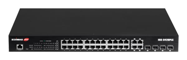 Miniatyrbillede 1 af 4: Edimax IGS-5428PLC netværksswitch Administreret L2 Gigabit Ethernet (10/100/1000) Strøm over Ethernet (PoE) 1U Sort