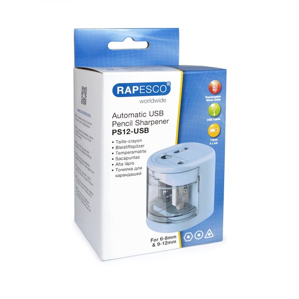 Miniatyrbillede 3 af 5: Rapesco PS12-USB Elektrisk blyantspidser Blå