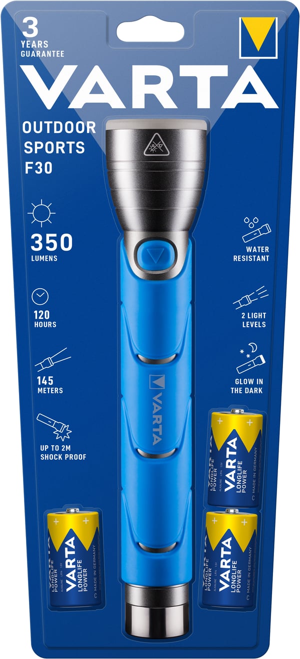 Varta 18629 Musta, Sininen Käsikokoinen taskulamppu LED
