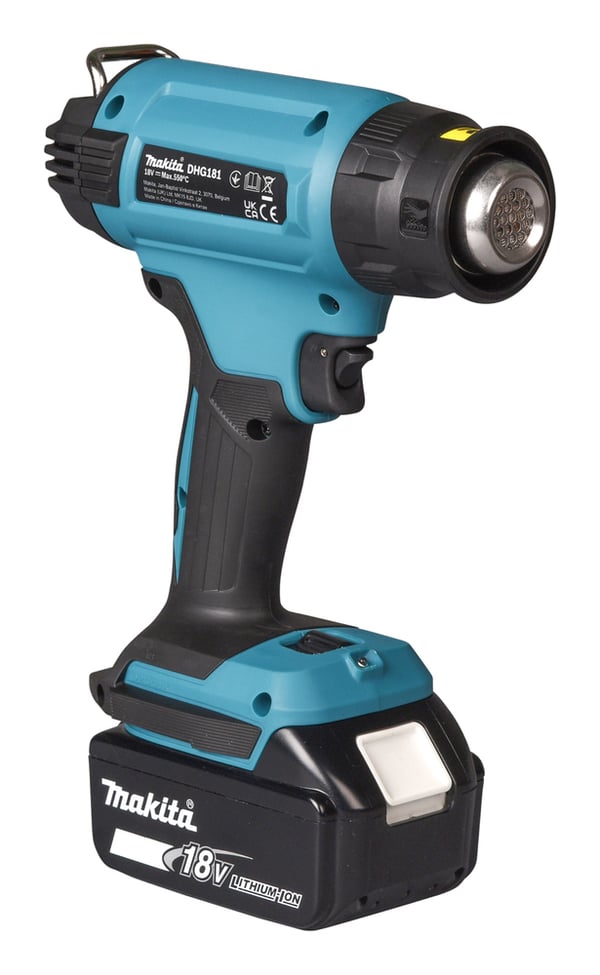 Miniatyrbild 6 av 8: Makita DHG181ZJ värmepistol Varmluftspistol 200 l/min 550 ° C Svart, Turkosblå