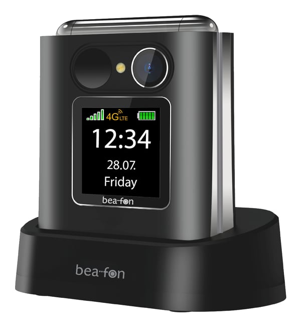 Miniatyrbild 5 av 5: Beafon Fold 10 LTE 5,59 cm (2.2") 95 g Svart, Silver Seniortelefon