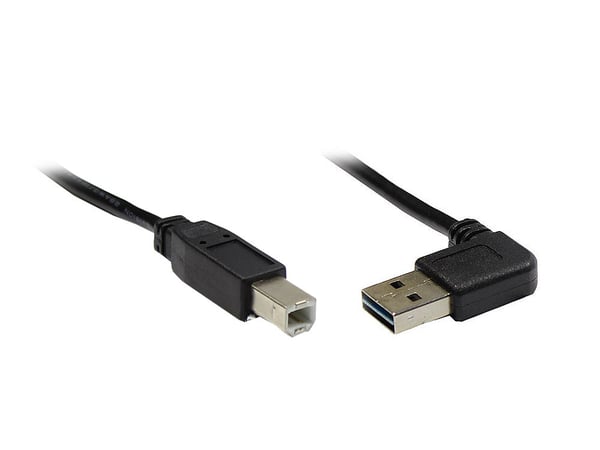 Alcasa USB 2.0 A/B, 5m USB-kabel USB A USB B Sort