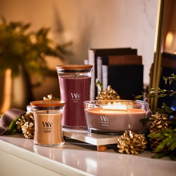 WoodWick Golden Bourbon vokslys Andet Transparent, Træ, Gul 1 stk