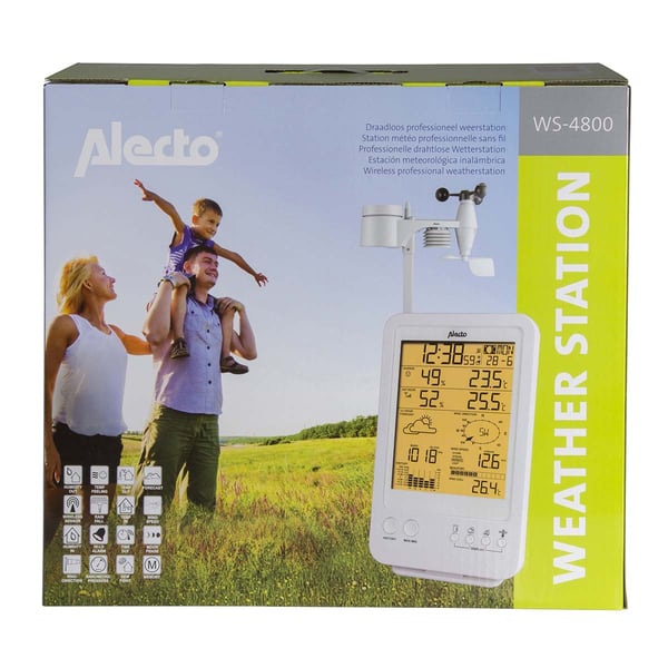Alecto WS-4800 digital vejrstation Hvid LCD Batteri
