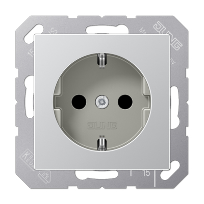 JUNG A 1520 KI AL stikdåse Type F Aluminium