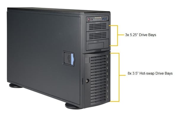 Supermicro SuperWorkstation 7049A-T Intel® C621 LGA 3647 (Socket P) Rack (4U) Svart