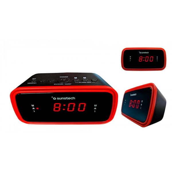 Sunstech FRD60 Klockradio Svart, Röd