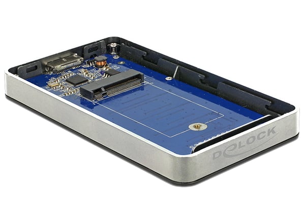 DeLOCK 42594 Hölje för lagringsenheter SSD-inkapsling Svart, Silver M.2