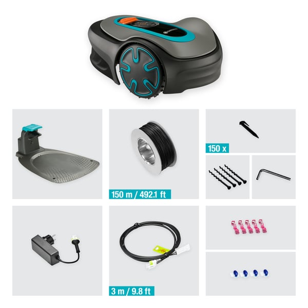Miniatyrbillede 2 af 8: Gardena SILENO minimo Robot plæneklipper Batteri Sort, Blå, Grå