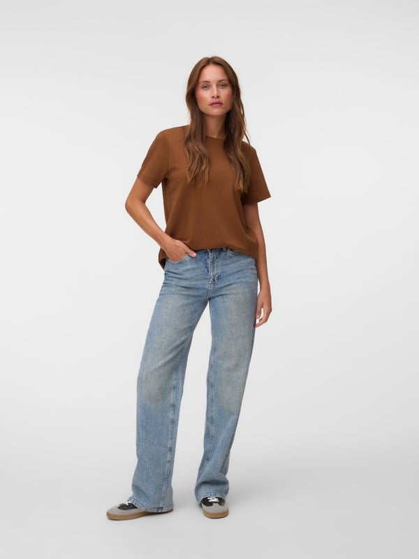 Vero Moda AWNAIMA T-Shirt,10294544,S Rund krave Kort ærme Bomuld