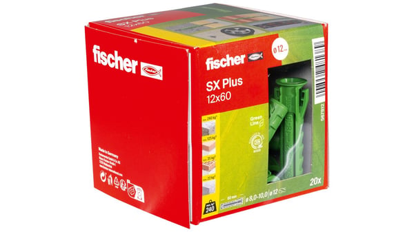 Fischer 567812 ruuviankkuri ja seinätulppa 20 kpl Muuriankkuri 60 mm